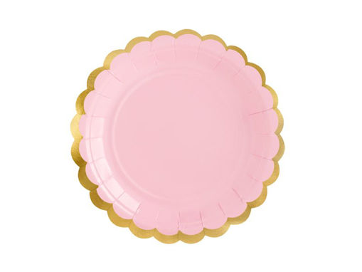 Picture of PAPER PLATES BABY PINK 18CM - 6 PACK